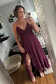 This dress was perfect- the tie back allows it to be adjustable; it was fitted but flows enough to hide any imperfections - Karli B.