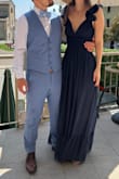 The dress is a beautiful dress. I received so many compliments, but please pay attention to the [sleeves]; they are very very sensitive and could break easily. It is as long as I like, and if you wear it with heels, it is perfect! This is the most beautiful dress I have in my wardrobe - Stefan