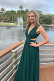 I got so many compliments on this dress!! The cut outs are so beautiful. It was a little long but wearing heels fixed that problem for me. Highly recommend this dress!! - Kristy H.