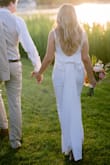If you are looking for a comfy and stretchy dress that is so classic this is the absolute perfect option. I wore this as my reception dress and I was so comfortable. It fits like a glove and hugs all the right places. I had the length altered as it comes longer with a small train and it was perfect. Love love love wish I had an opportunity to wear this again. - Hailey S.