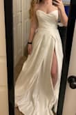 This dress is so cute and flattering on. I was between a size 2 and 4 and it could go either way but the 4 was the only one left in stock. It fits really good though! The bust area is a little big but with some body tape and a strapless bra it will be perfect! - Allison Y.