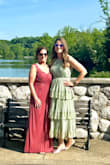This was the perfect spring wedding guest dress! It has a zipper closure in back, but the dress has some stretch and is incredibly comfortable. I am 5'10 and typically wear either a medium or large. Based on other reviews, I did order a size large in this dress, and it did fit perfectly. - Michelle L.