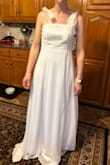 This dress will be great for my small wedding. I am getting it tailored since it was too long. - Alaina K.