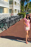 This dress complimented my body so well! I'm a little insecure of my belly area and arms and this dress made both look great! No alteration needed as a large fit perfect for me! I'm 5'3 and around 160 pounds. I wore it on a welcome cruise for a wedding weekend! It was also comfortable and the sleeves weren't constricting at all! Love this dress! - Ashley P.