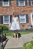 I wore this dress to my wedding reception on Saturday and got a lot of compliments. It was perfect for the occasion: it was easy to move around in while still giving an elegant, formal look. The extra small fit me well except I had to have the straps made a little small in order to stay on my shoulders. - Angelica B.