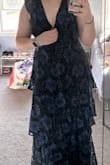 i love this dress, but i need to get it tailored just a bit. i think it fits great, however the straps/sleeves are a little bit loose. The V-neck is also very deep for my personal comfort, so i am getting that sewn up a little bit higher. the rest of it fits great and i think its a perfect length, just the issues with the straps, might be better for a large chest. - Tori M.