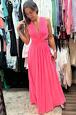 On the picture it looks more coral or salmon but it is def an 80s bright pink - Rachel B.