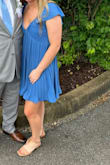 I absolutely loved this dress! Very lightweight and was the perfect dress for an outside wedding! The color was beautiful! Definitely recommend! - Autumn P.