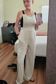 Super light material. It's somewhat sheer; had to put on white underwear. Tie Straps are very long. Love all the pockets! It's a smidge long; needs shoes with a little bit of a platform. - Misty K.