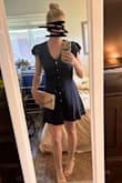 This is very flattering for my body type. I had a baby two months ago and it pulls in just enough above the stomach then flares out in exactly the right spot. The material is lightweight and comfortable. My boobs are almost 2 sizes bigger than usual and there's plenty of room in the bust so it doesn't look inappropriate. Definitely recommend for summer! - Melissa A.