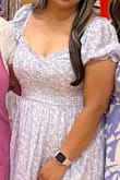 This dress was absolutely stunning the color is so beautiful and fit perfectly, it's a little on the heavier side but not uncomfortable. I got so many compliments! - Flor A.