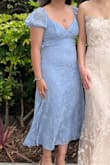 I always get a little scared buying dresses because of the length but this one was perfect! The ties at the back also helped with the fit and it was very comfortable for the whole day. - Darlene M.
