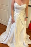 Gosh this dress is beautiful. I didn't really want strapless or a slit but was so tempted to go with this one for my big day because it's just that pretty. Sizing up was the way to go - 10 fit me well (when an 8 is a perfect fit in the other Lulus wedding dress I kept!). Don't think you can go wrong with this one. - Christine F.