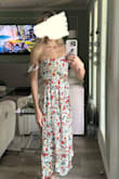 This dress is IT.  I got an XS because the material in the bust says it is very stretchy and comfortable. It did not disappoint. No problems taking a nice, deep breath! It also doesn't show how flat my chest is, which I truly appreciate. A lot of dresses do that on me, sadly. It's difficult for flat chested women like me to fit into most dress measurements well because my 34" bust is always struggling to allow me to breathe. I usually end up having to size up from an XS to a Small (in Lulu's) but then the rest of the dress is too big on me. I am a very tiny pancake A cup size. The rest of this dress however, fits SO NICELY and is so flowy! I feel like a Princess. It really does feel like you're wearing AIR, lol. I am already in love with this for the hot, humid summers here in Miami. For reference, my measurements, height and weight are all accurate. I have a straight, slender-athletic build. - Erin K.
