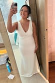 I purchased this dress for my wedding elopement and it was absolutely perfect! I am short so I did have to get it hemmed and the material can be a little "thick" for 90 degree weather but I felt so beautiful in it! - Erica H.