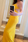 I really liked this dress! I was hesitant to purchase since there were no reviews. My husband told me to give a shot and I'm glad I listened. The dress is so sexy and the color is beautiful. Wore on our Mexican vacation and got so many compliments. I ordered size small and it fit very sexy. For more coverage on the top you can size up. For reference, I'm 5'2, 32DD and 136 lbs. - Dorvil A.