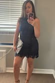 Beautiful, sexy dress. It has some stretch. Very comfortable. Recommended. True to size. I'm wearing a size medium. - Melissa F.