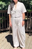 LOVE this pantsuit! it is very comfortable. I wore this to my graduation and received multiple compliments. This presents as a classy and fancy vibe. I'd love to get more in different colors! - Alexandra V.