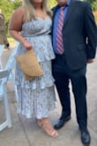 Like other reviews mention, the fabric in the top bunches a little, but didn't mind it too much. Overall a very flattering, feminine silhouette and the perfect amount of structure for a semi formal wedding reception. - Lea W.