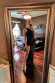 I plan to wear this to a wedding in October. The fabric is good quality but not soft. Love the shape of the dress but I'll need to have it altered as the entire bust is too big/gaping, even if I use bra inserts, etc. I'm hoping I can make it work because it's a beautiful dress. The photo is with the top pinned together in the back. - Danielle K.
