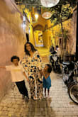 Loved this outfit and was excited to wear it in Morocco. The only problem was I don't have a large chest, and the top was extremely exposed even falling off the shoulders. I quickly sewed up the area & made it work. So cute. - Christen K.