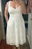 I really loved this dress when on, but unfortunately, the zipper was a bit hard to deal with. The straps were also a bit long so they would have to be altered. It may be due to it being lace and being heavy, so ultimately I decided to return. The pockets were amazing though! - Vivian M.