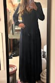 I needed a dress to wear to a wedding and this one was perfect. I was 7 months postpartum, still holding onto some baby weight and I wanted a dress that was somewhat conservative while also being flattering. The long sleeves and wrap style were exactly what I was looking for. I loved the detailing of the buttons on the cuffs. The only issue you may find is the length. I'm 5'8" and the dress dragged on the ground without heels. With platform heels it was perfect length, just grazing the ground. I knew I'd be putting on sandals as soon as the ceremony was over so I hemmed the dress so it hit mid calf (photo shows dress pre-hemming). Hemming it was intermediate level sewing (lots of fabric and two layers of fabric to sew), so if you have some skills and a sewing machine you should be able to do it, if not you'd need to bring it to a seamstress. They should definitely make this dress in a mid-style length! - Lilly K.