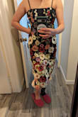 I fell in love w/ Taylor Swift's Grammys dress, so thought I'd try this one for a wedding I'm going to. And it's really nice, good quality, but unfortunately too small for me. Couldn't zip it up. Thanks to Lulu's for letting me try it on. - Maoli Y.