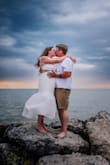This dress was the perfect choice for our beach engagement shoot; it blew in the wind so perfectly! The fit and cutouts hit in the right spots, but I did use body tape to ensure the top stayed in place. Overall, a very comfortable dress! - Monica P.