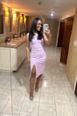 Love this dress so much! It was perfect for a hot summer wedding. I loved the open back and how it hugs all the right places! I first ordered a small but it was extremely tight, very uncomfortable! Reordered a medium and is perfect! I was able to eat so much and didn't feel insecure! I can't wait to wear it again in the future. - Julissa H.