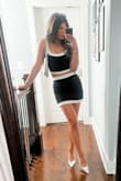 I love this set! It's perfect to pair with heels for a happy hour, night out, or semi casual event. A pair with white tennies for a slightly more casual look to run around in while still looking put together and fabulous! - Shelby N.