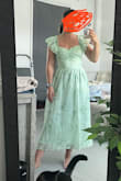 This dress is flattering for those with bigger arms or smaller breasts. - Jamie L.