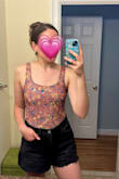 Love this stretchy, pretty & comfortable body suit! It is form fitting but very stretchy and is long enough for my height. The type of fabric is interesting, it is not see through but it is almost shiny as it reflects the light in an interesting way. Would buy in more colors if available! - Dani M.