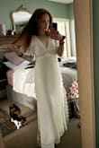 Comfortable, flowy, nice material. Literally put it on and my finance said it gave him Forrest Gump vibes. Perfect for a garden party, relaxed elopement, bridal shower. I am 5'4" and wearing a shorter wedge with this dress. - Abbey M.
