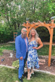 I loved this dress for a hot summer wedding. The cotton material is nice. The hemline is beautiful as well as the ruffles on the bust. I love the blue floral print. The white looked great against tan skin. The fit was a little loose, probably could have sized down but the loose fit still looked nice. - Shannon S.