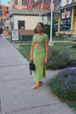 I loved this dress and wore it out for dinner last weekend. I received a lot of compliments. I wore mine with some flat sandals and a black purse. Could wear it with heels and also sneakers. - Cindia G.