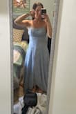 Somehow this fit incorrectly everywhere. I was disappointed as Lulus is my go to since everything always fits correctly! Straps are hard to move as the design on the dress is also on the straps; the boob area is too small and not flattering; slit is RIGHT in the middle so if the wind blows my crotch would show, and it is extremely long. Would be great if you're tall with small boobs, but otherwise don't understand how this fits anyone! - Talia S.