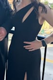 I'm not normally someone who wears dresses like this, but it was a black tie wedding! For one of my first times wearing a dress like this in my adult life, this dress made me feel super confident! The strap/bust area was a little big. I used sticky tape to hold it up, but the dress was pretty heavy. It did end up coming off at the end of the night. Not a huge deal to me though as it didn't fall super low when it was untaped. I will say that I think this dress MIGHT run a little large. I have a 27-28" waist (depending on how much I've had to eat lol) and it was still a little loose on me. I think an XS would have worked but didn't have enough time to exchange! Also, I'm 5'5-ish and wore pretty tall heels, and the length was perfect in the heels! - Rachel N.