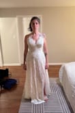 I tried several sizes and really wanted to live this one. It's pretty but just wasn't right for me, I ended up going with a different Lulu's dress for my wedding. The medium was the right size though. - Jillian B.