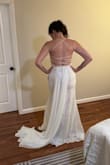 Really loved this dress. It was a little heavy for my summer outdoor wedding and I didn't love the chiffon train, but it so much prettier than I expected. - Jillian B.