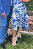 Was hopeful they would be comfier based on reviews, but I do have low tolerance for heel pain. I was expecting the heel to be much shorter. The straps are absolutely gorgeous though and stay up with no issues! - Shannon S.