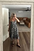 Great fit on this dress. I ordered a small and can wear it without a bra.  Can be dressed up or down. Comfortable and good quality - Candice M.