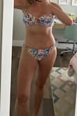 Top stays in place and holds the girls in fairly decent for a strapless top. - Candice M.