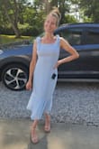 Hey all you Lulu's girls! Tell your moms they can wear pretty, flirty dresses, too! I'm 54! I ordered this for a wedding and received the dress today. It fits perfectly and the tie straps tighten or loosen the bodice according to your needs. I won't need a bra with this, but I will probably use a little tape for security of mind if I end up choosing this dress (I have another one to try on the way). This is the third Lulu's dress I have ordered and even though I returned the other two, they were both beautiful. The only slight downside I've noticed about the 3 dresses is that the fabric in each had no give. It's pretty tight around the rib cage on me. And unless you have a very flat belly, you'll need shapewear. Hope to see some "women of a certain age" defying the standards by wearing Lulu's >p - Shannon W.