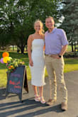 I wore this dress for my Bridal shower! I got many compliments on it. It fits very nice and is the perfect material for a hug to keep everything in but not too tight. However, towards the end of the night I noticed a rip on the seam just off my hip. It wasn't all the way through where you could see my skin but the top mesh part that had the pearls on it. - Rachel T.