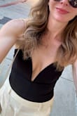There's some stretch so I feel like I could've done S or M, but S fits great. Also, I purchased it in white which was a little see through, but nothing a couple nipple stickies can't handle. - Tabitha S.