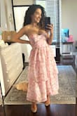 I originally bought this dress for my bridal shower but I was a little hesitant about the top. I decided to give it a try for my cousins baby shower and everyone loved it. The dress fit perfectly, even though it was a little small in the bra the elastic prevented it from coming down, which was my main concern. Loved it! - Danely T.