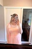 It's just like the picture or even better! The material is awesome! It's a little heavy but nothing crazy. The only thing is the sleeves were a little too big for me, and it's a very long dress (this dress is better for like tall girls or just wear 6inch heels lol) - Lohami P.