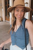 Fit a little smaller than I thought it was going to. I almost wish I ordered a size up, but it so looked cute in this size. Liked this top and I loved it on my beach vacation with trouser shorts. - Jessica T.