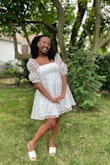 Ordered and wore this dress for my bridal shower. The fit was great. It hid my stomach so I ate and drank as much as I could. I received so many compliments on this dress! - Soleil G.